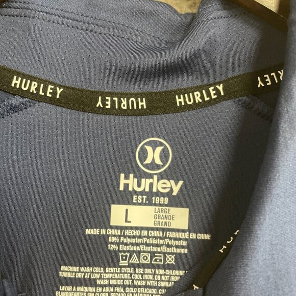NEW Hurley Men's L Performance Polo Shirt Navy Blue Moisture Wicking - Picture 8 of 9